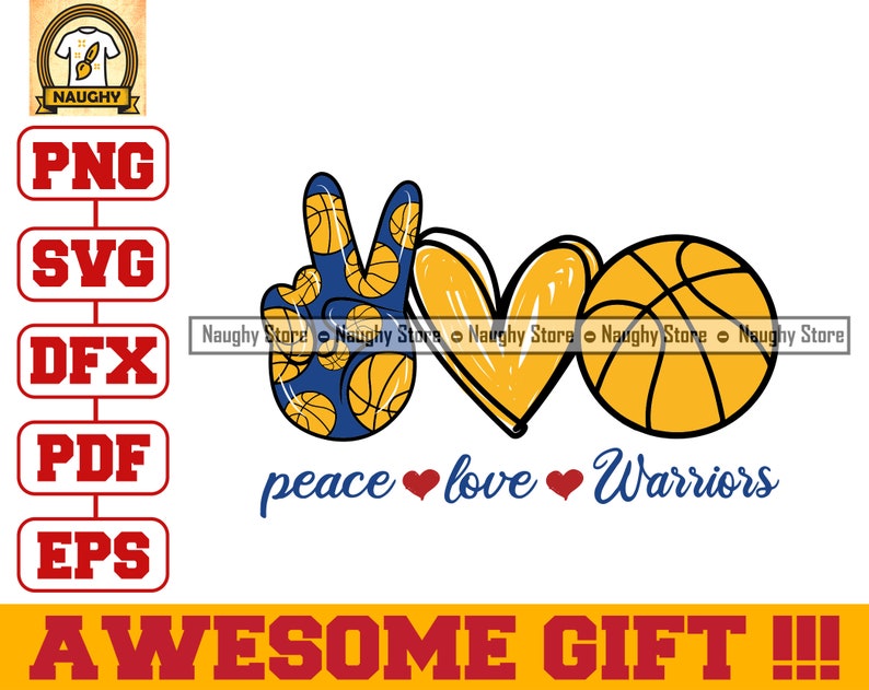 Download Peace Love Warriors Basketball SVG Warriors Team SVG | Etsy