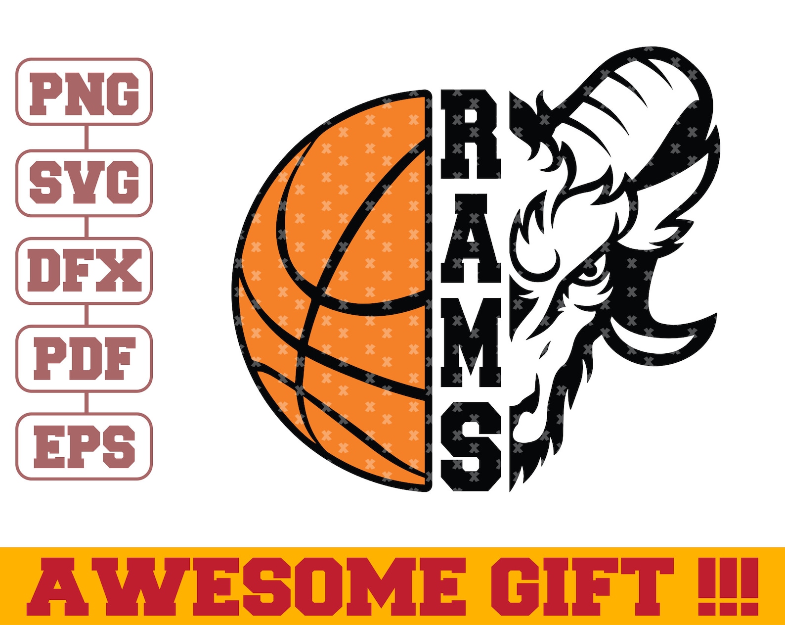 Rams Mascot Basketball SVG Rams Team SVG Rams Basketball Etsy