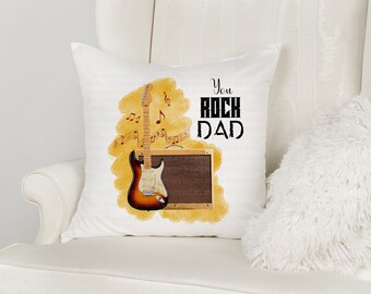 Fathers Day Cushion  |Guitar gift | grandad | Dad | bikers life | Guitars |  personalised cushion