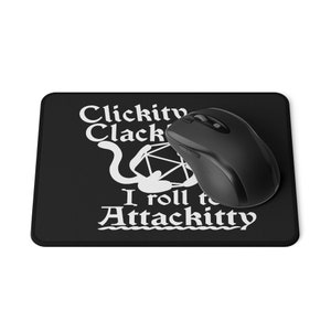 DnD Clikity Clakity Cat and Dice Non-Slip Mouse Pad