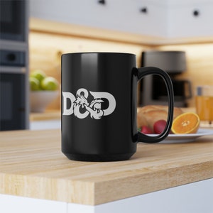 D & D Dungeon and Dragons Black Mug 15oz