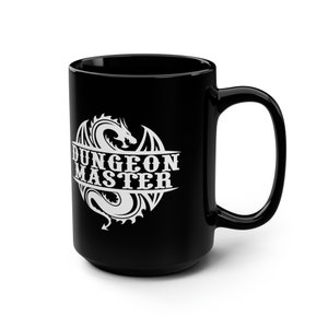 DM Dungeon Master Black Mug 15oz