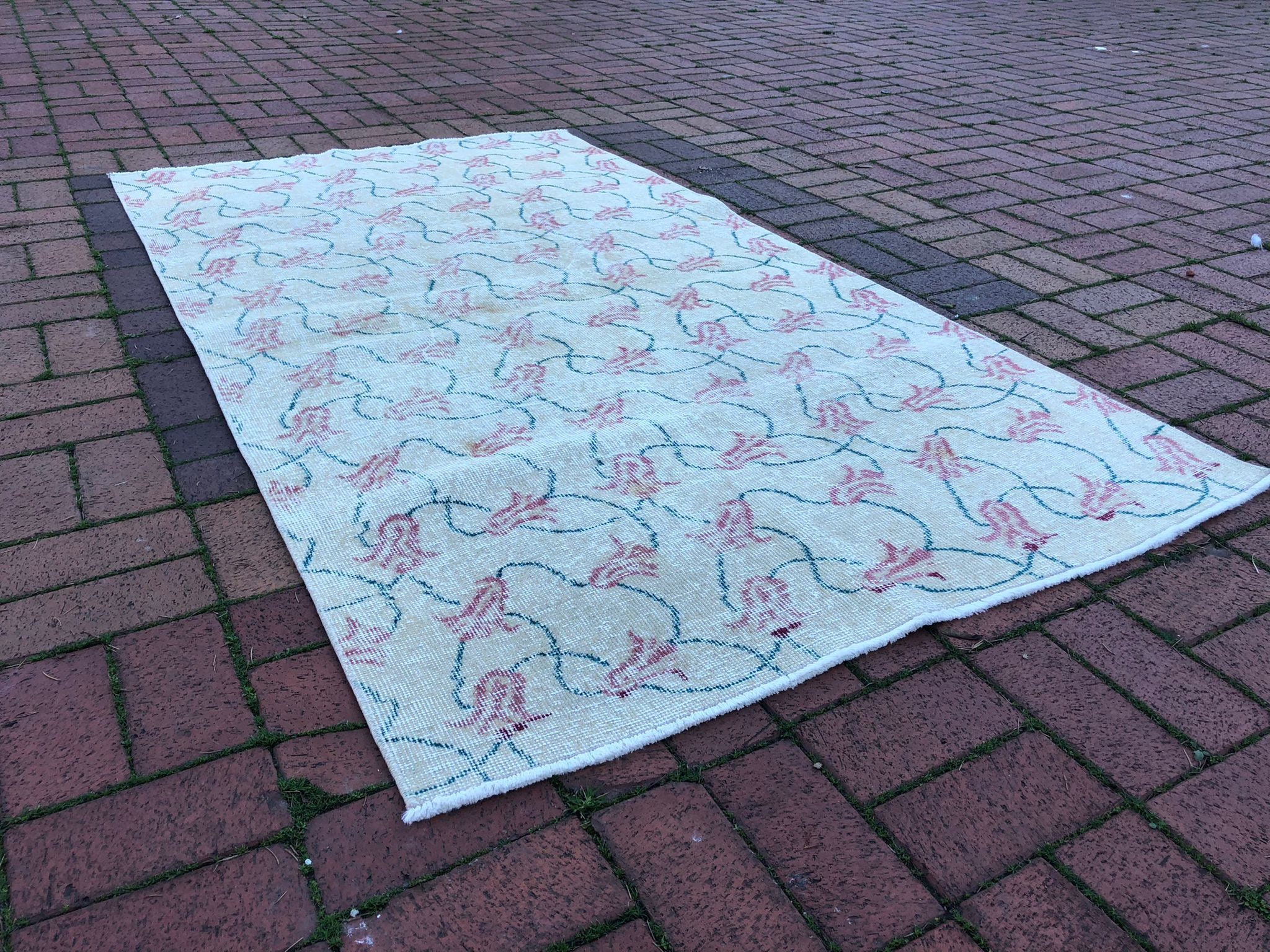 3'8 X 6'7 Red Small Kitchen Art Nouveau Etsy