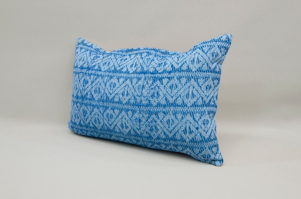16 X 24 Blue Pillow Art Deco Pillow Handmade Etsy