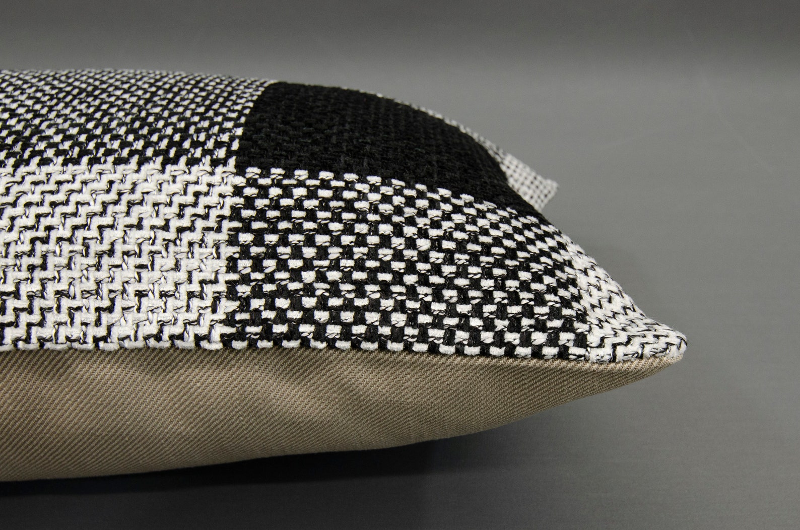 12 X 20 Natural Black Pillow, Handwoven Vintage Oushak Pillow, Bohemian