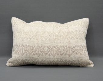 16" x 24" Brown Pillow, Cream Color Pillow, Yellow Pillow, Geometric Pillow, Handmade Pillow, Oriental Pillow, Oushak Pillow, Rustic Pillow