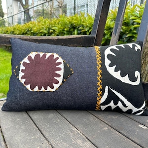 11"4' x 19"7' Inch Black Pillow Cover, Cream Pillow, Modern Pillow, Bed Pillow, Sofa Pillow, Outdoor Pillow, Cotton Pillow, Textile Pillow