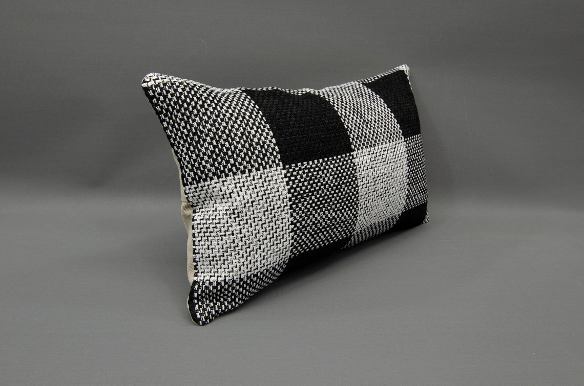12 X 20 Black Pillow Handwoven Oushak Pillow Etsy