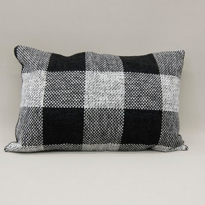 16&quot; x 24&quot; Sofa Pillow, Unique Black Pillow, White Pillow, Geometric Old Pillow, Vintage Nomadic Pillow, Oushak Anatolian Pillow