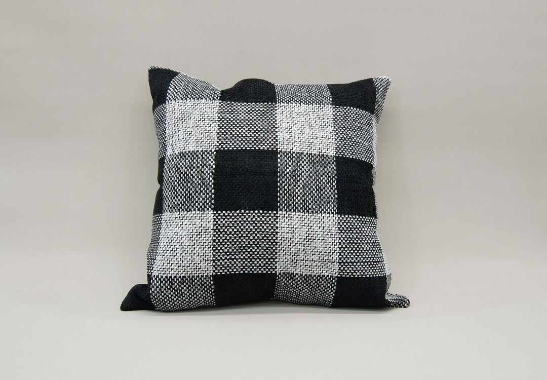 24 X 24 Geometric Loom Pillow Black Pillow White Pillow Etsy