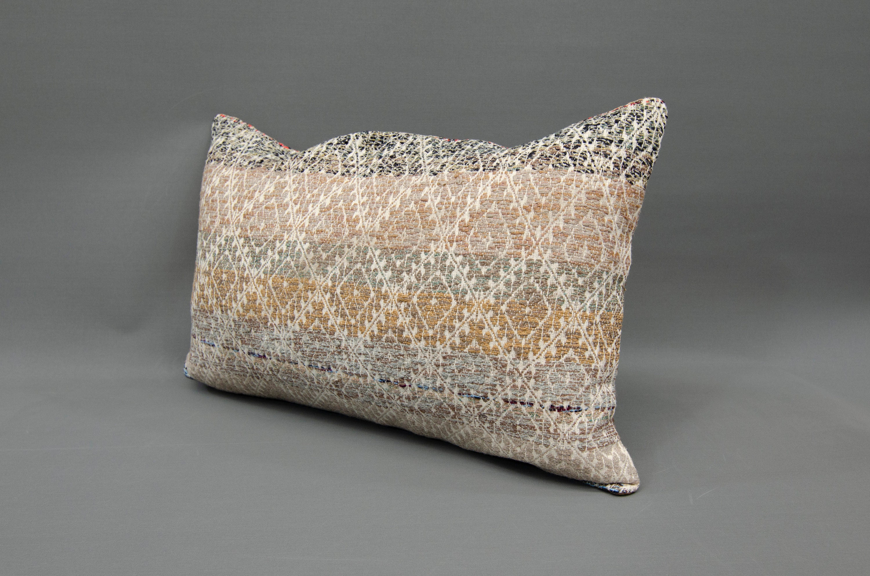 16 X 24 Gray Pillow, Brown Pillow, Navy Blue Pillow, Sofa Pillow