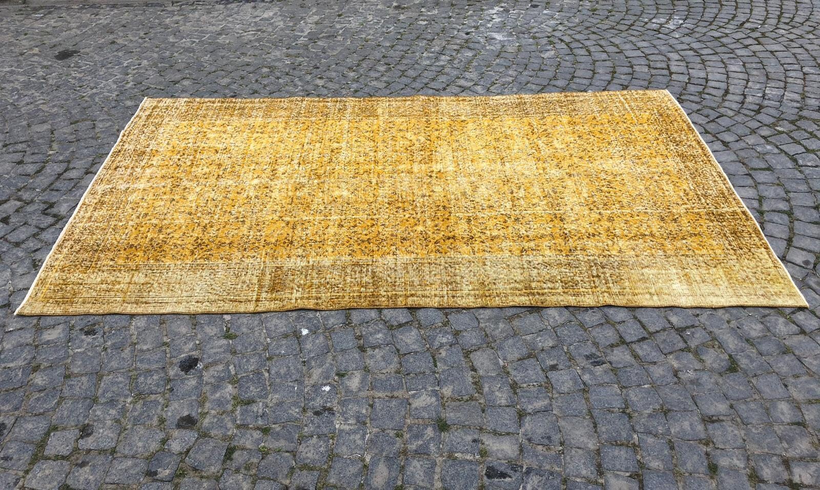 5'3 x 9'1 Yellow Small Rug Handmade Etsy