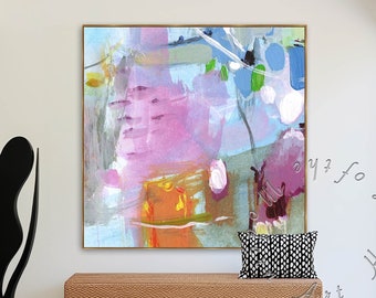 Abstract Painting, Large Canvas, Giclee Print, Framed Canvas Wall Art, Modern Canvas Art, Colorful Abstract Painting, Oversized Framed Art