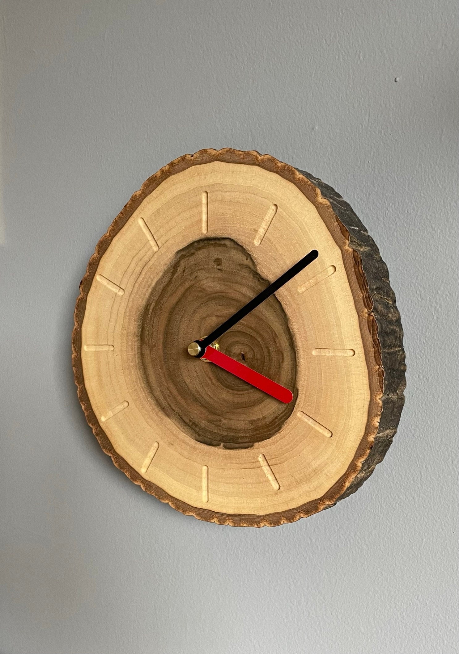 Walnut Wood Clock Etsy