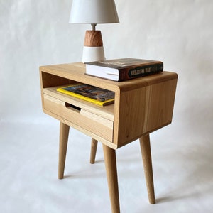 Scandinavian bedside cabinet in solid oak