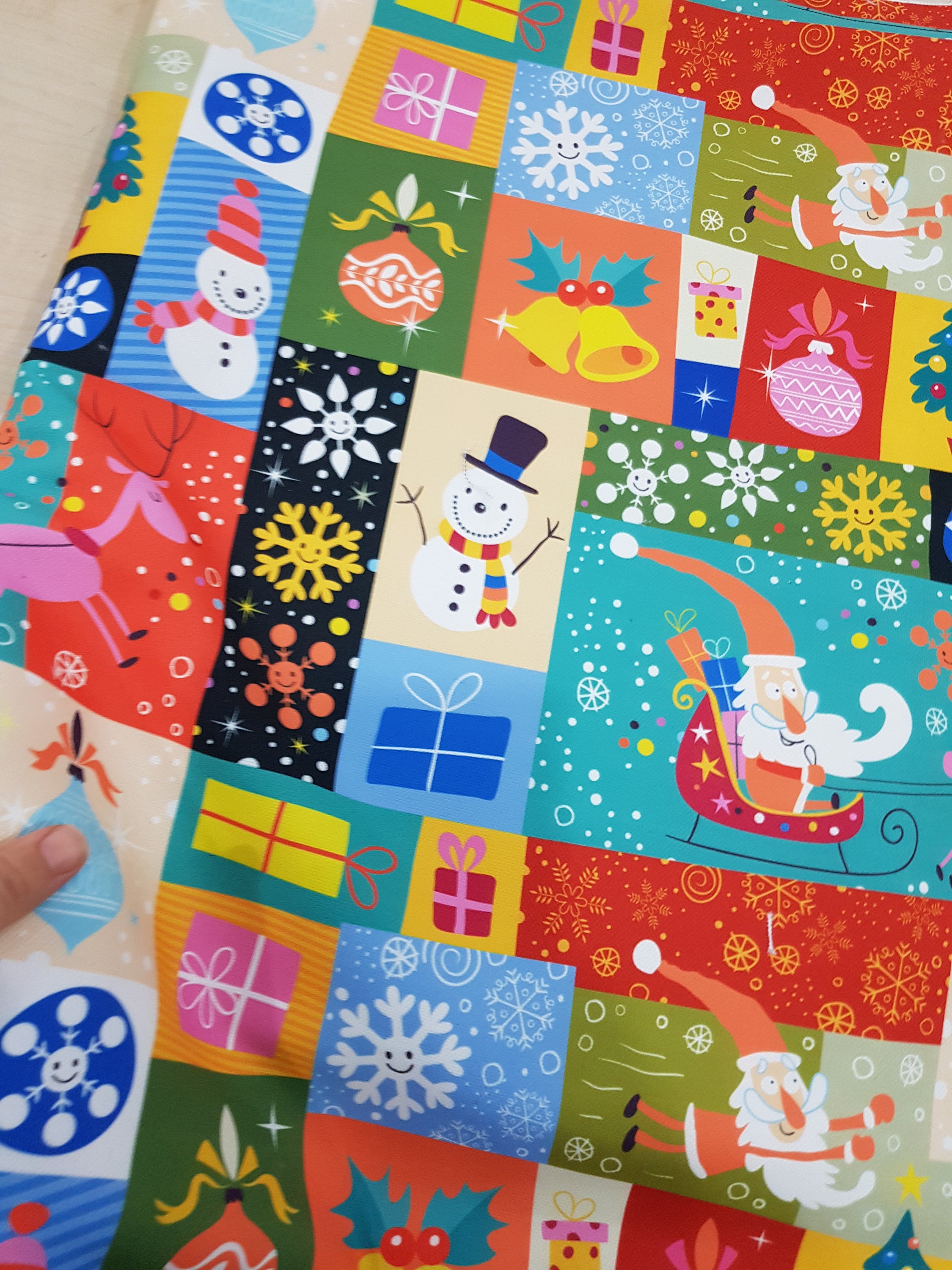 Christmas Fabric Christmas Pattern Xmas Fabric Santa Claus  Etsy UK