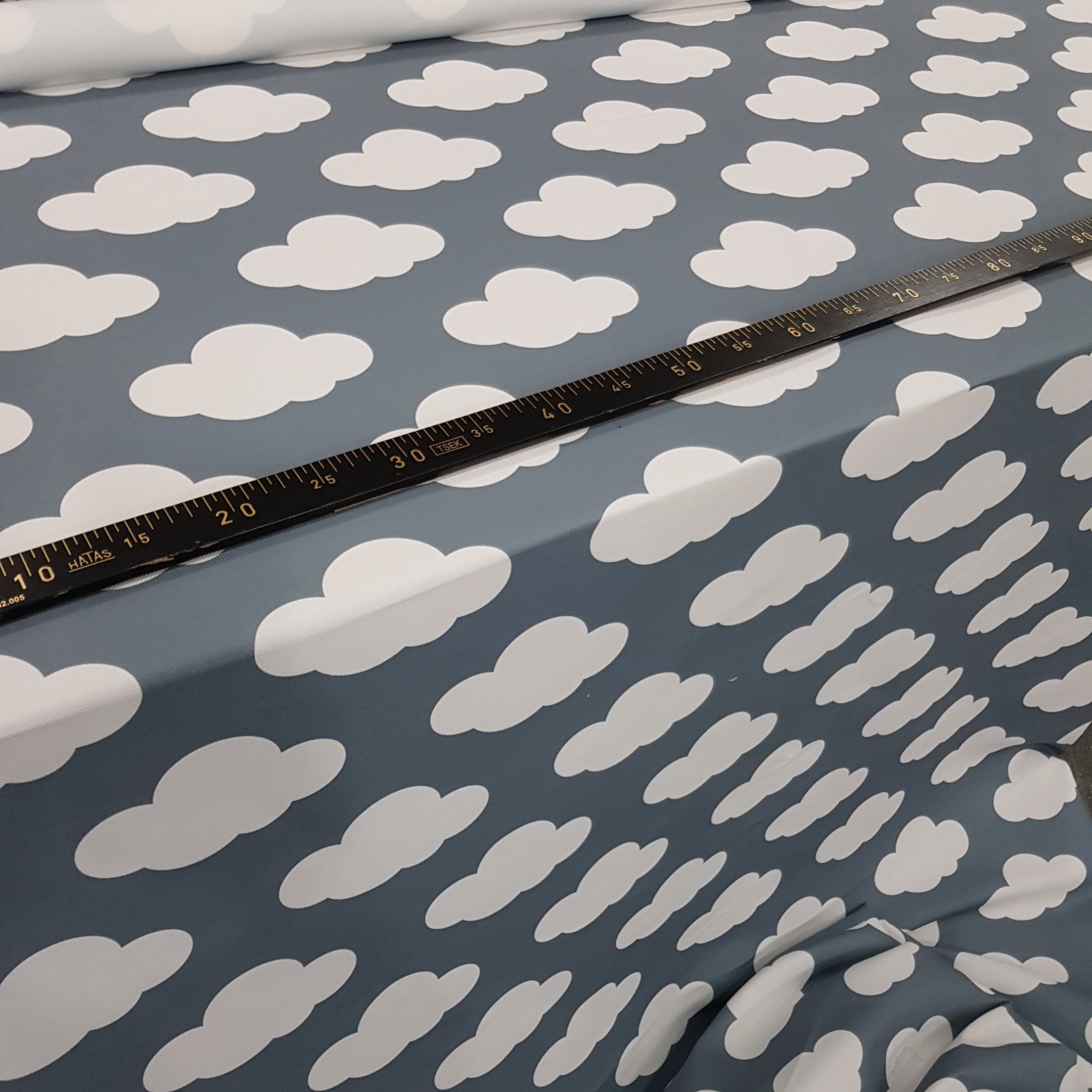 Cloud Fabric Cloud Pattern Stain Resisant Fabric Gray Etsy