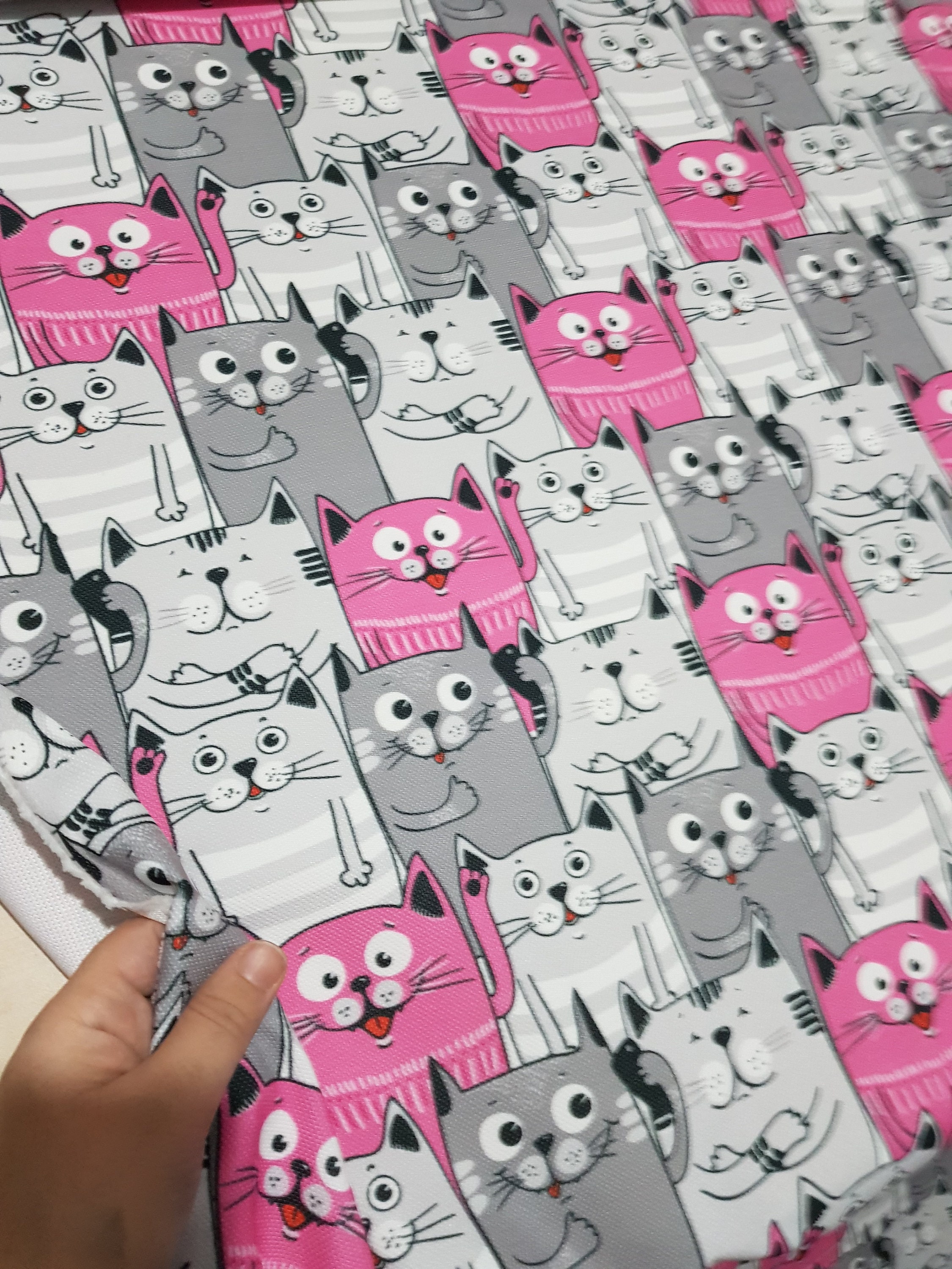 Cat Fabric Cat Pattern Stain Resistant Fabric Home Decor Etsy