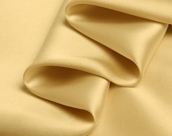 Pure color silk gold fabric Stretch Silk Satin Designer Fabric By The Yard Width 55 inch