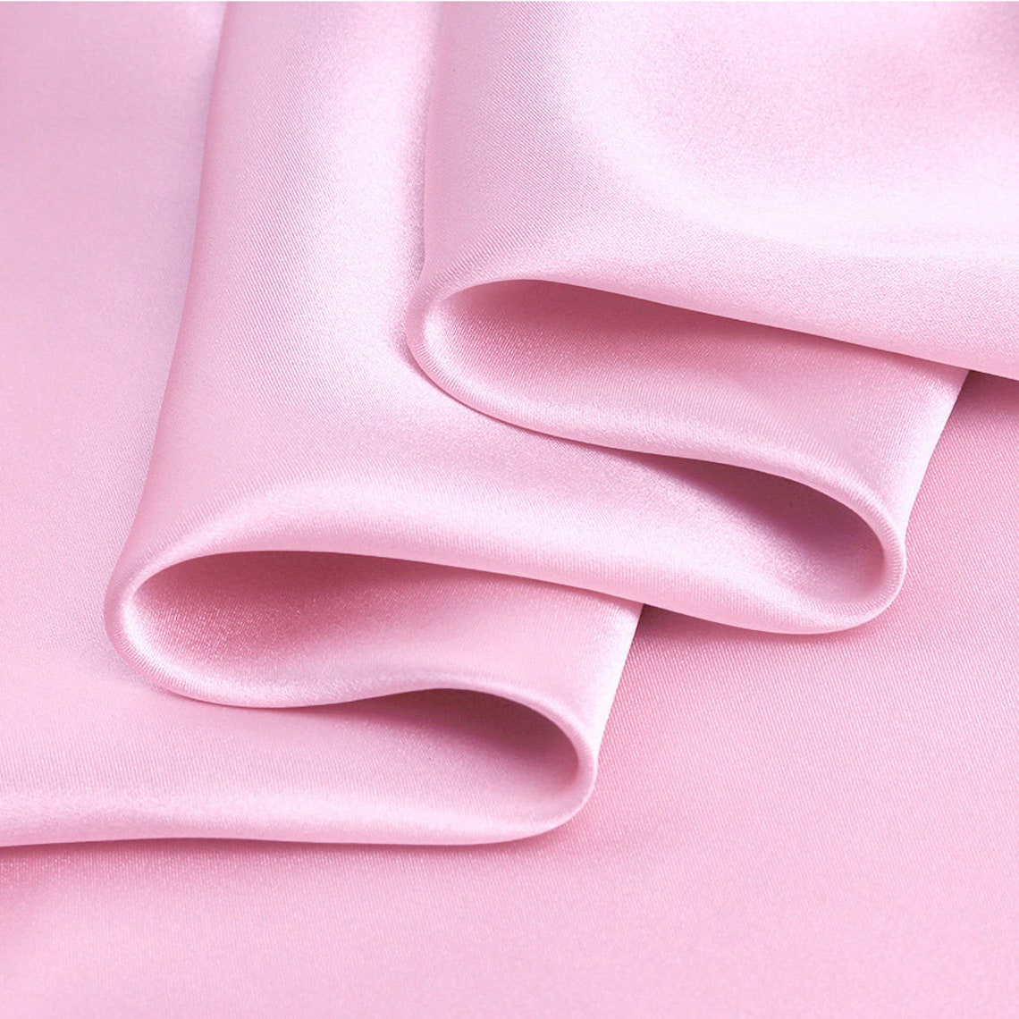 Pure Silk Cherry Pink Fabric Stretch Silk Satin Designer Fabric by the