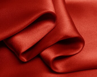 Lipstick Red Charmeuse Silk Fabric