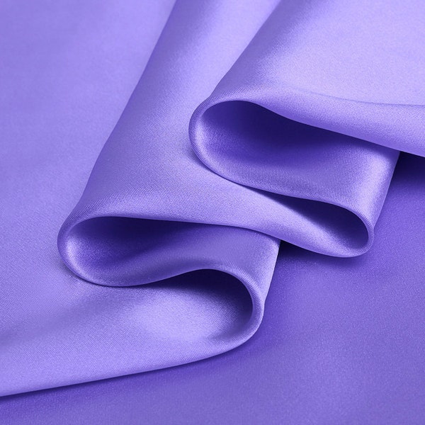 Pure color silk light purple Charmeuse fabric-100% pure cotton solid fabric,Silky Soft Ultra Shiny Wedding Party Gown Dress