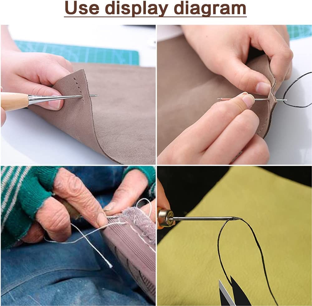 28 Piece Leather Sewing Kit, Leather Work Kit With Big Eye Sewing