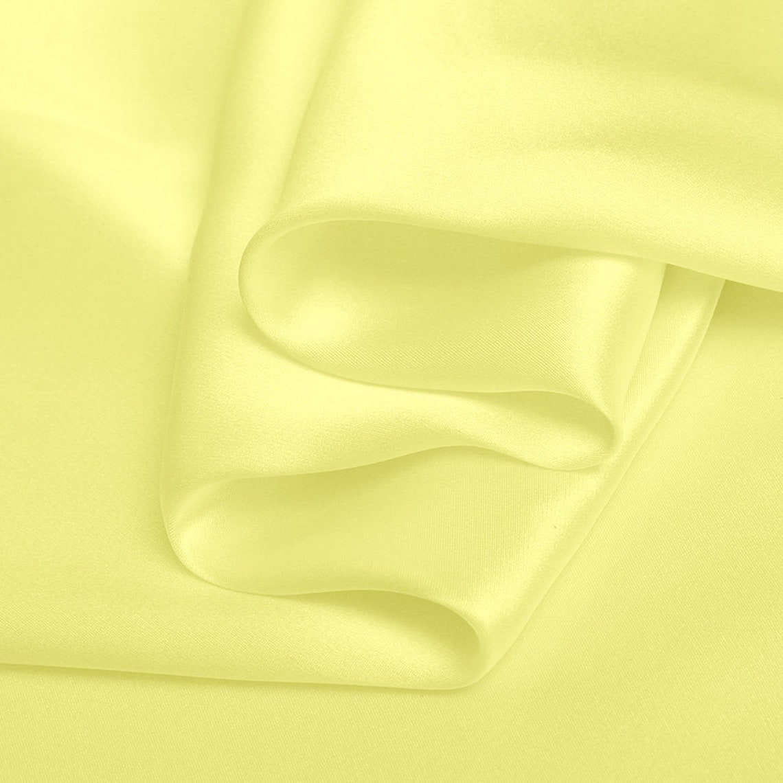 Pure Color Silk Light Yellow Fabric Stretch Silk Satin Designer Fabric