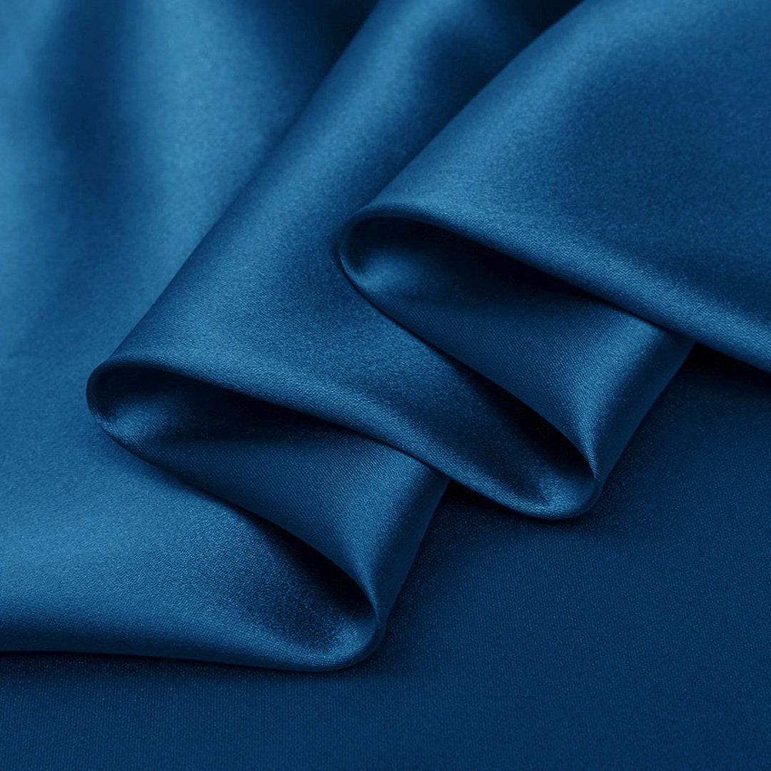 Tissu Charmeuse Bleu Sp cial En Soie De Couleur Pure tissu Solide 100 