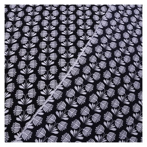 Black Fabric White Flower Pattern Printing Fabric 100% Silk - Etsy