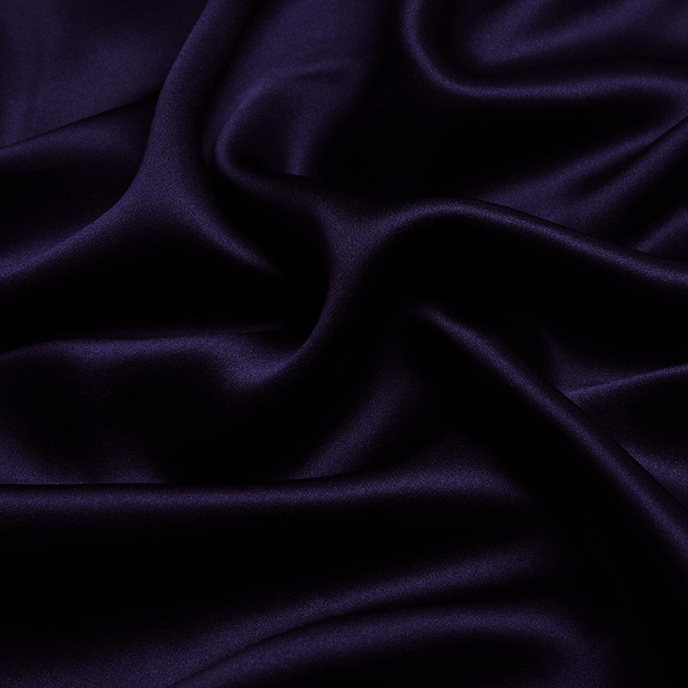 Pure Silk Dark Purple Charmeuse Fabric100 Pure Cotton Solid Etsy