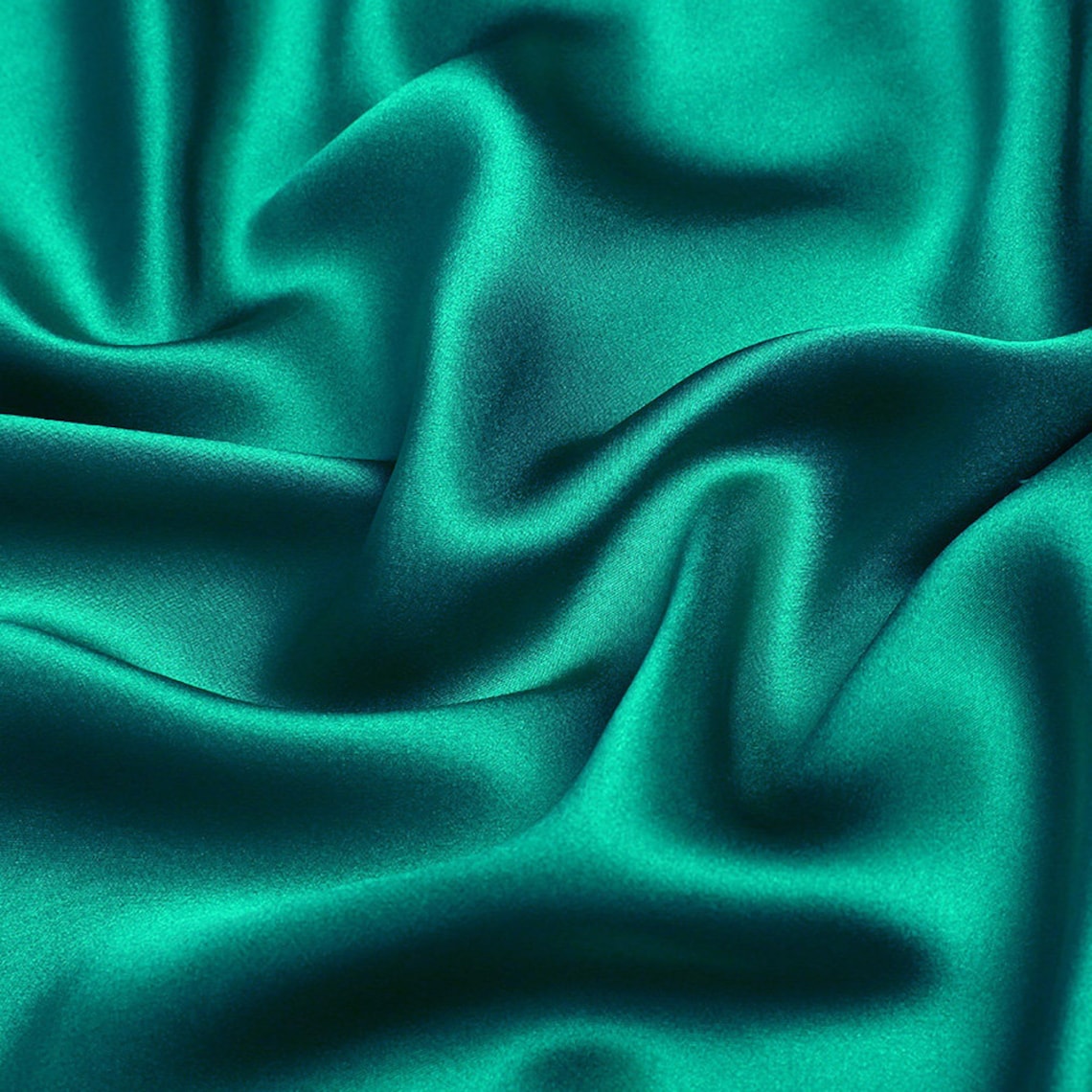 Pure Color Silk Dark Bright Green Fabric Stretch Silk Satin - Etsy