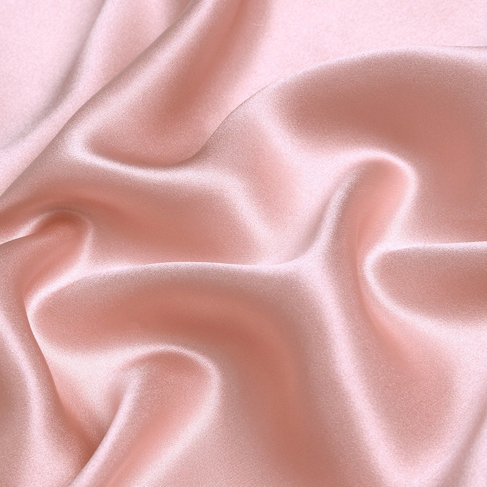 Pure couleur soie tissu rose foncé Stretch Silk Satin Designer Fabric