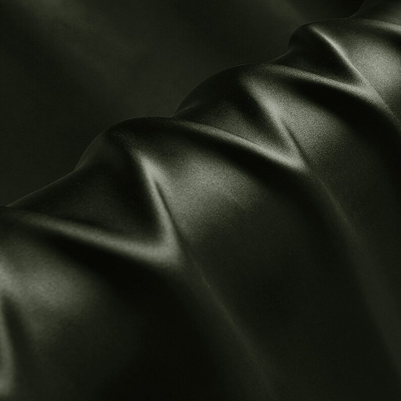 Solid Color Silk Army Green Fabric Stretch Silk Satin Designer Etsy
