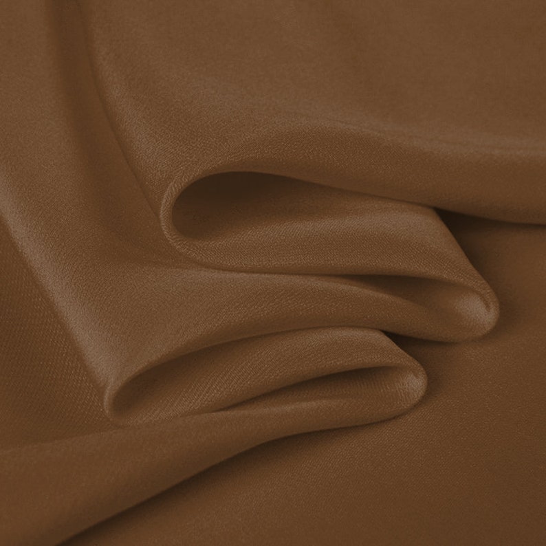 Pure silk light brown fabric 100/% Silk Crepe de Chine fabric Width 44 inch