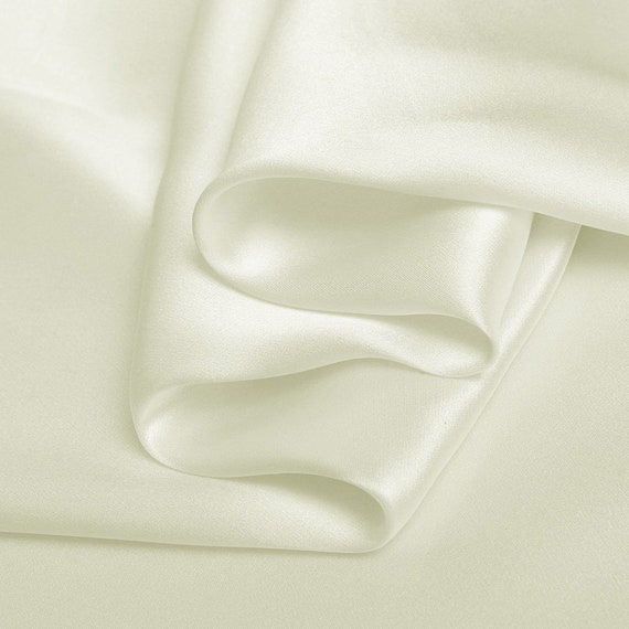 Pure Color Silk Milky White Fabric Stretch Silk Satin Designer