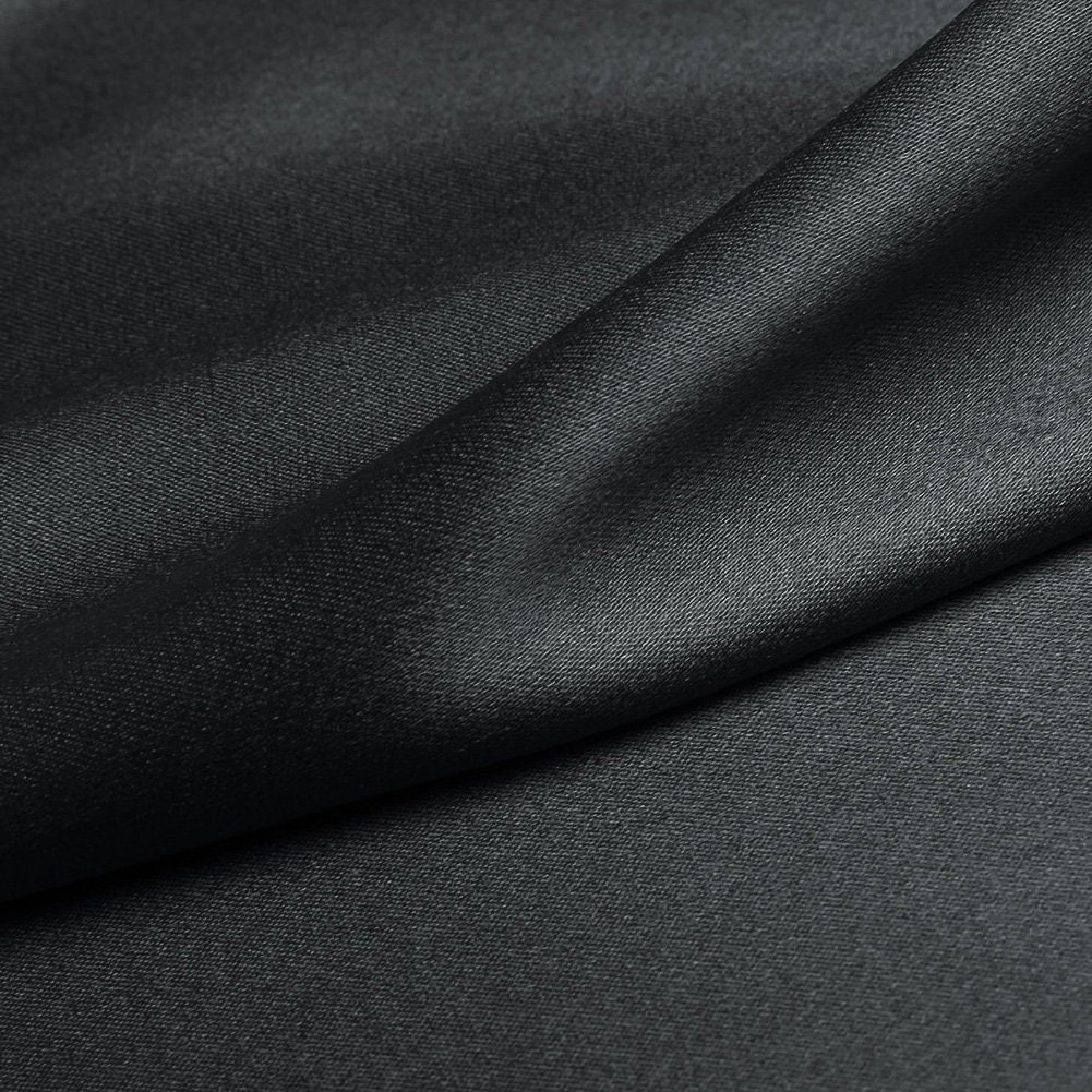 Pure Color Silk Dark Gray Fabric Stretch Silk Satin Designer - Etsy