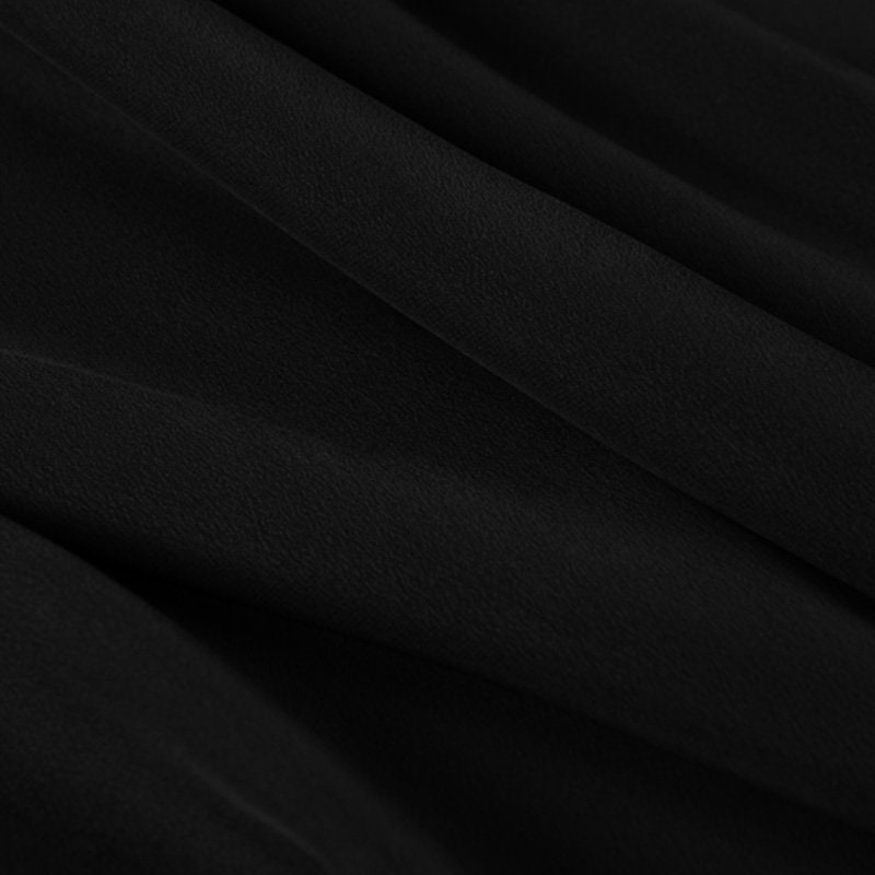 Pure Silk Pure Black Fabric100% Silk Crepe De Chine Fabric Width 44 ...