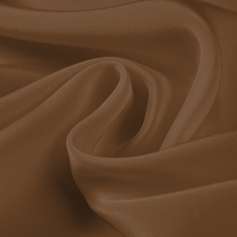 Pure silk light brown fabric 100/% Silk Crepe de Chine fabric Width 44 inch