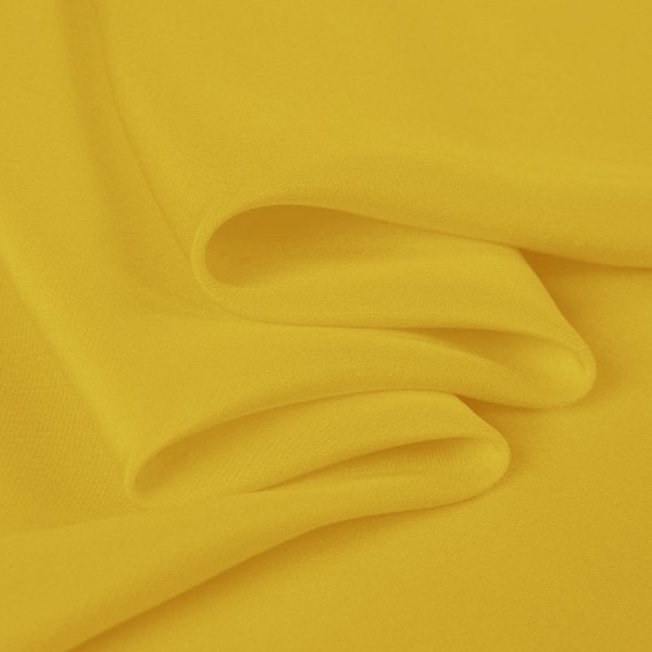 Pure silk pure color pure yellow fabric  100% Silk Crepe de Chine  fabric  Width 44 inch