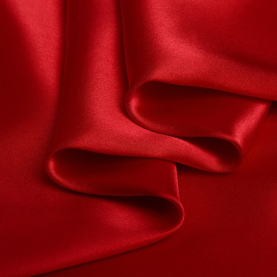 Caramel Red Charmeuse Fabric 100% Pure Silk for Fashion 
