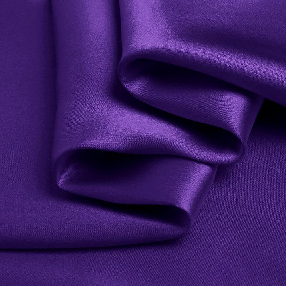 Pure Color Silk Purple Fabric Stretch Silk Satin Designer Fabric by the