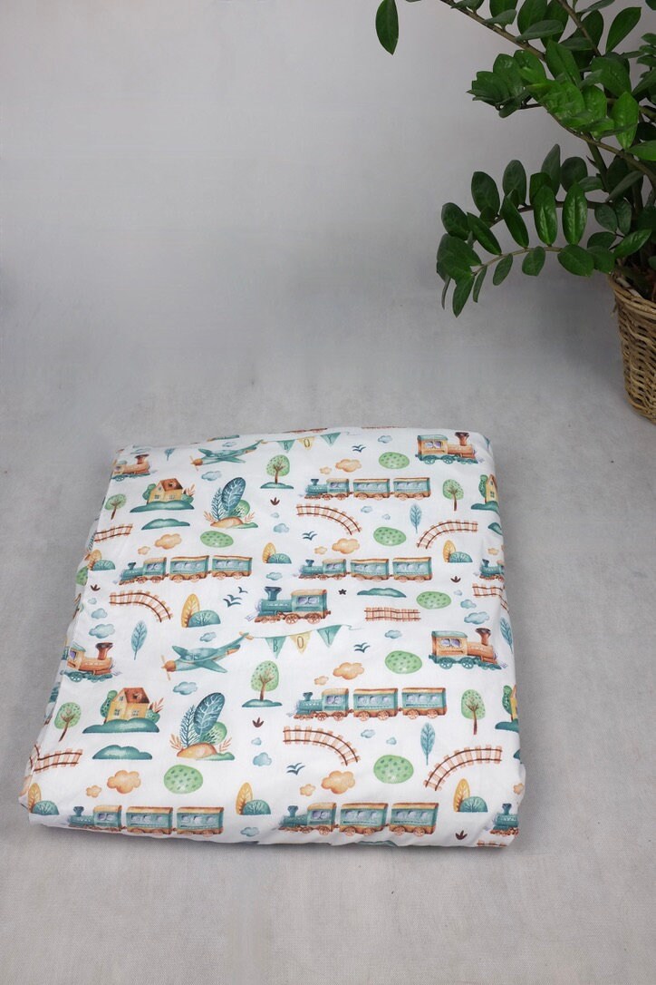 Baby Boy Bedding With Trains Baby Boy Crib Bedding Set Etsy
