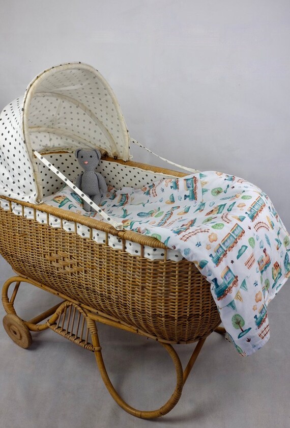 Baby Boy Bedding With Trains Baby Boy Crib Bedding Set Etsy