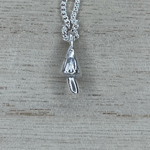Tiny Silver Toadstool Necklace | solid silver