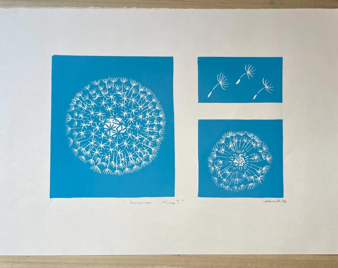 Dandelion Limited Edition Lino Cut Artwork Etsy