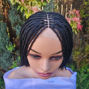 Handmade Nina Box Braid Wig: Black Braided Wig for African Women (26 Inches)