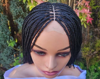 Handmade Nina Box Braid Wig: Black Braided Wig for African Women (26 Inches)
