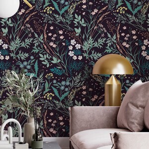Papel pintado de plantas botánicas, mural floral, decoración de pared de hojas verdes para sala de estar