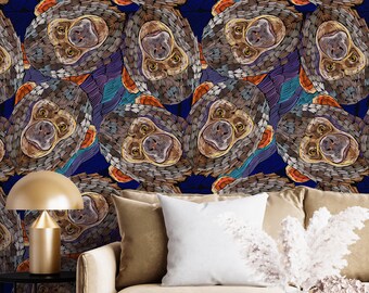 Monkey Faces Wallpaper: Chimpanzee Nursery Wall Mural